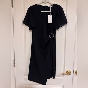 Grace Karin Black Asymmetrical Sheath Short Sleeve Dress​​​